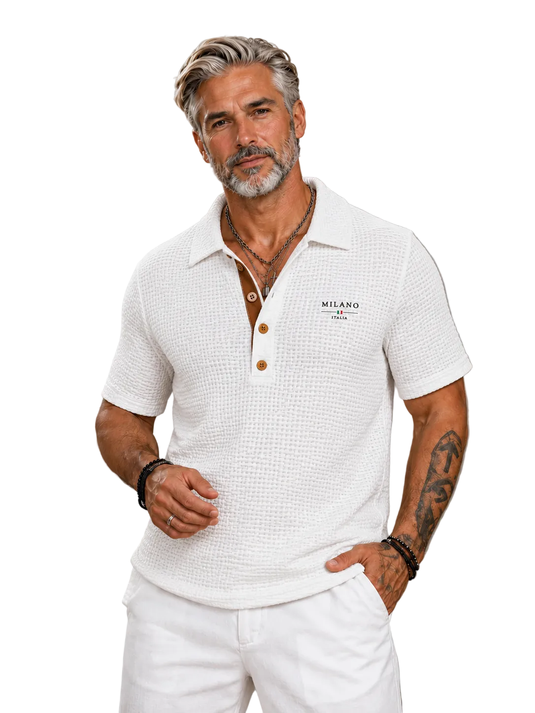 Milano- Polo Blanco Texturizado