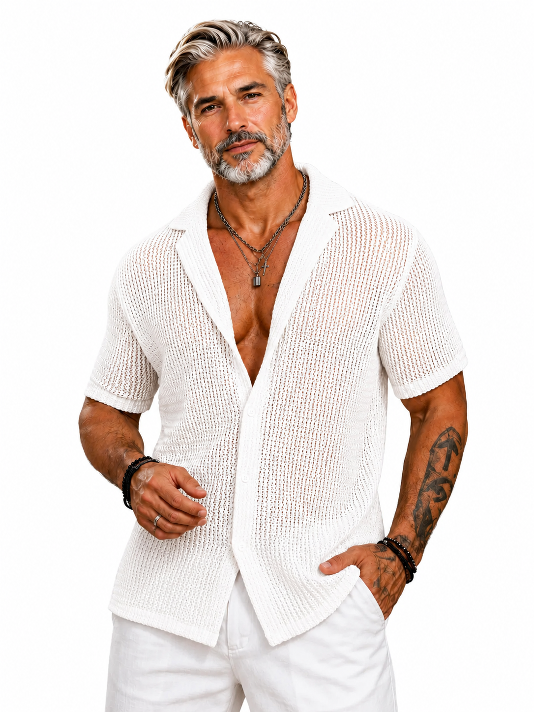 Rodrigo- Camisa calada de manga corta