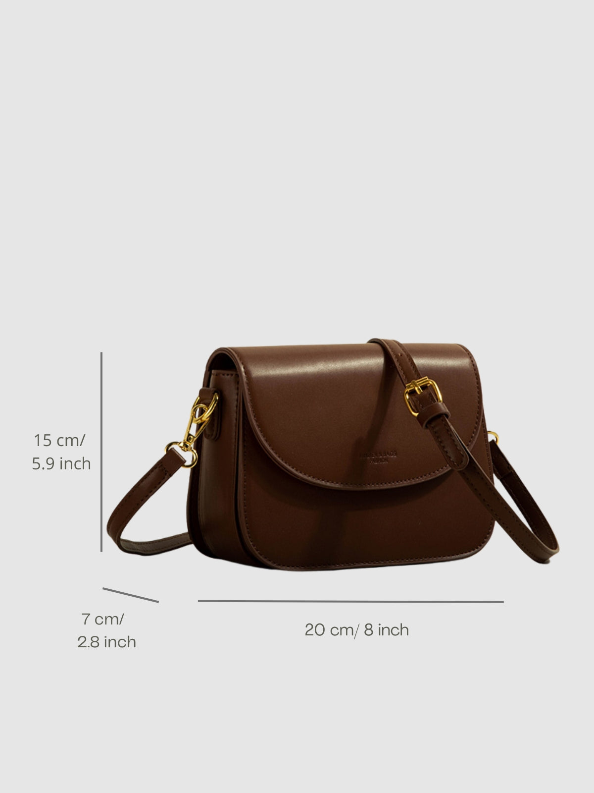 Antonella- Bolso bandolera cuadrado texturizado de estilo retro sencillo