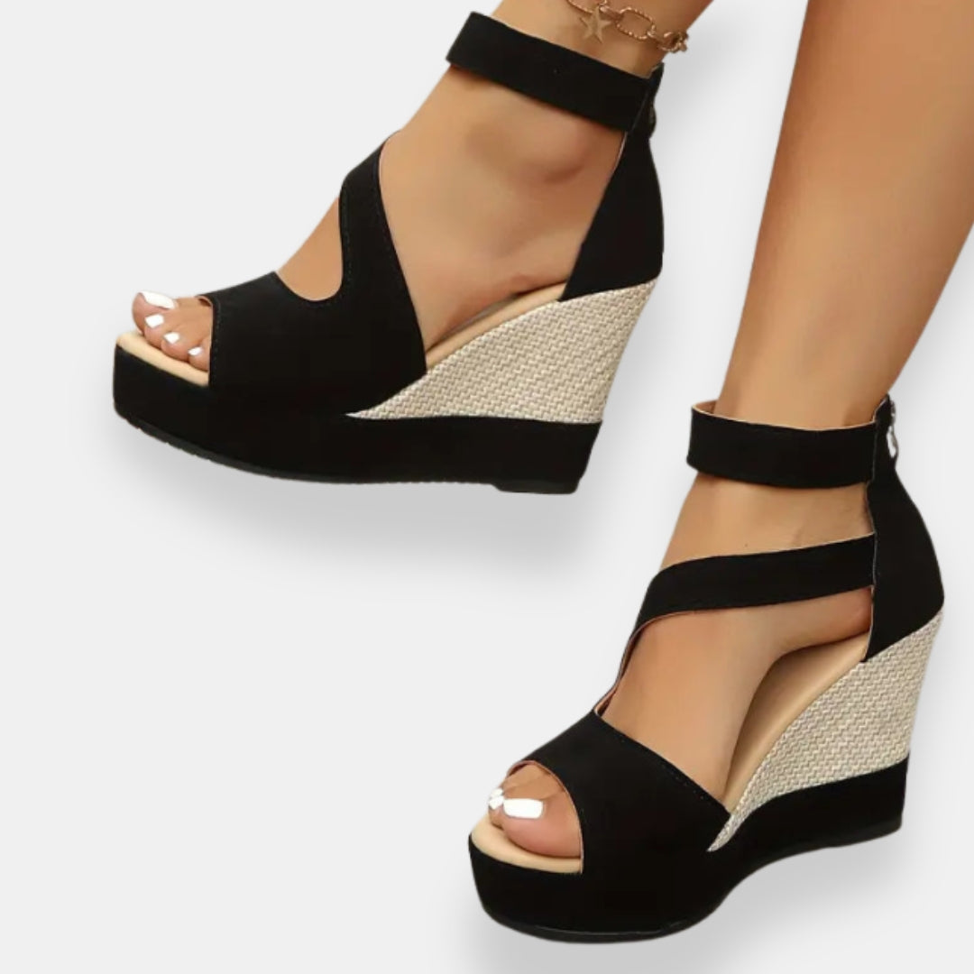 Sandra- Sandalias de cuña trenzadas