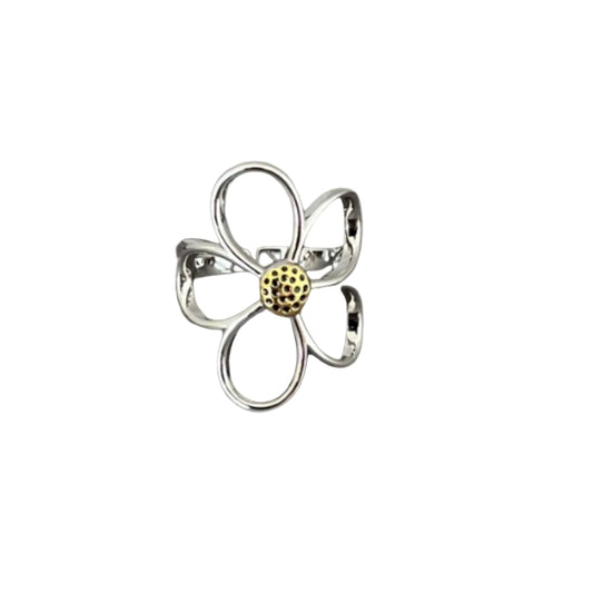 Isabella- Anillo Flor Ajustable de Plata Elegante