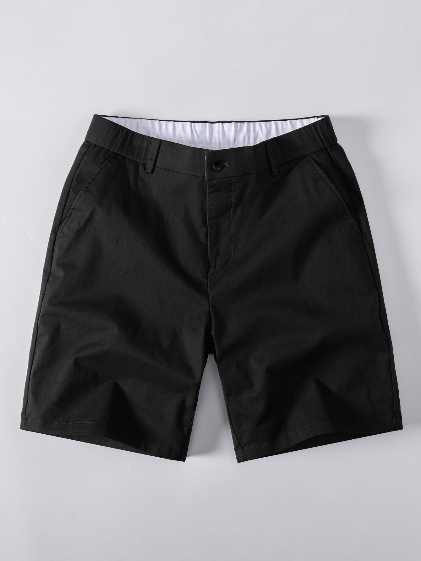 Contrast Textured Jacquard V Neck Knit Polo & Elastic Waist Chino Shorts