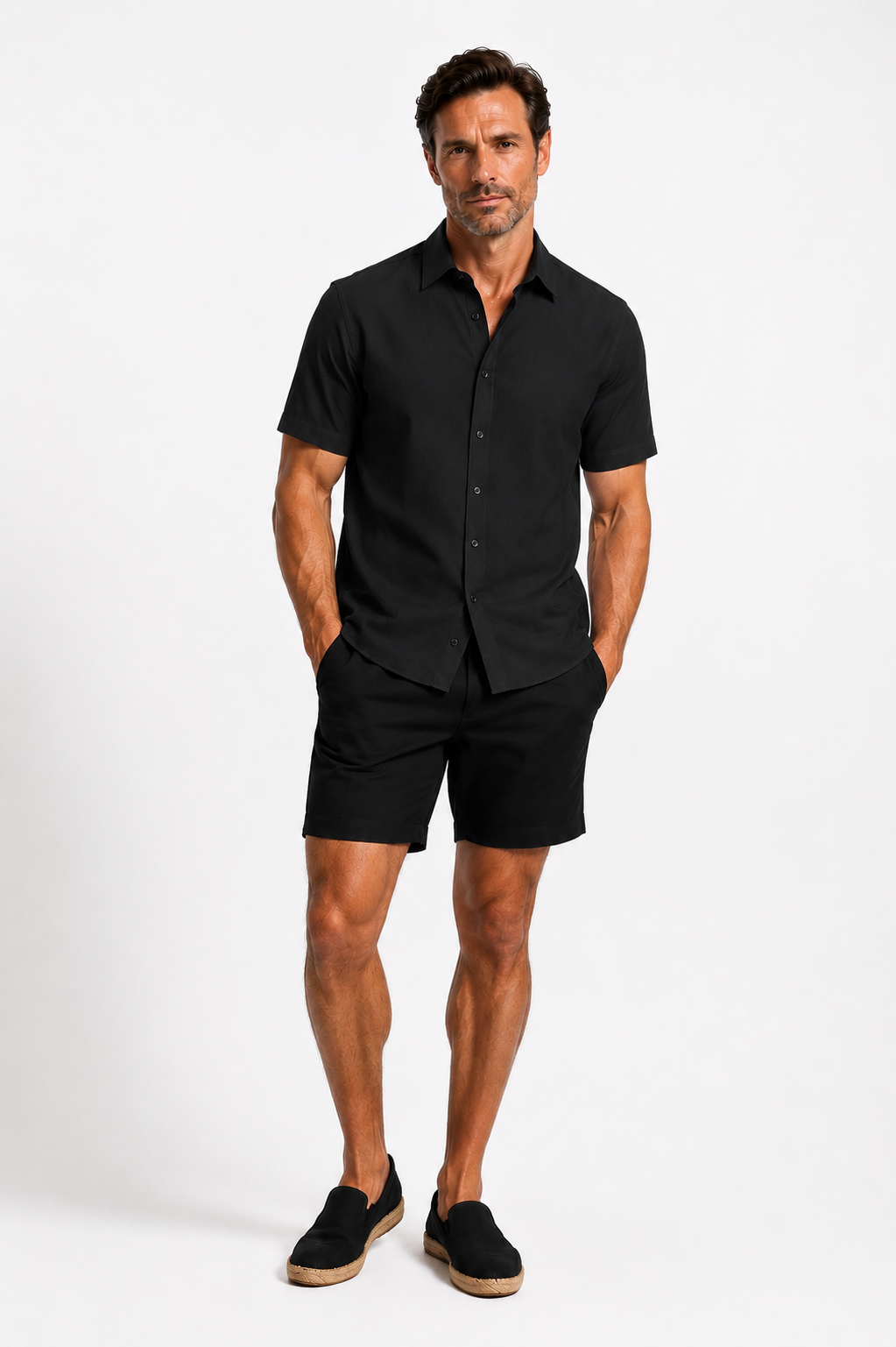 Sergio- Conjunto de ocio para hombre  camisa de manga corta y pantalones cortos