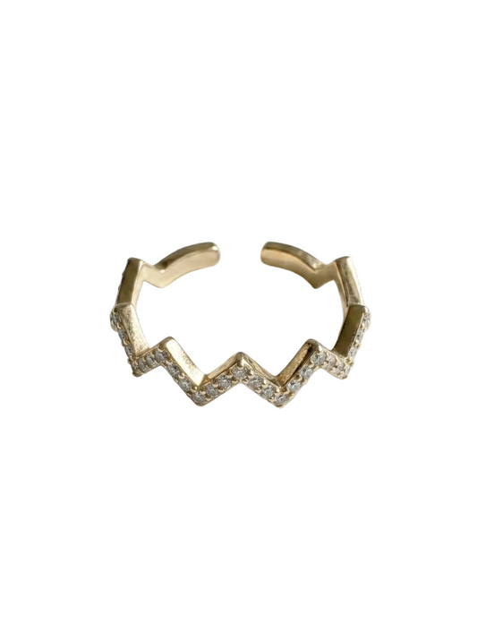 Anillo zigzag con piedras preciosas Martina