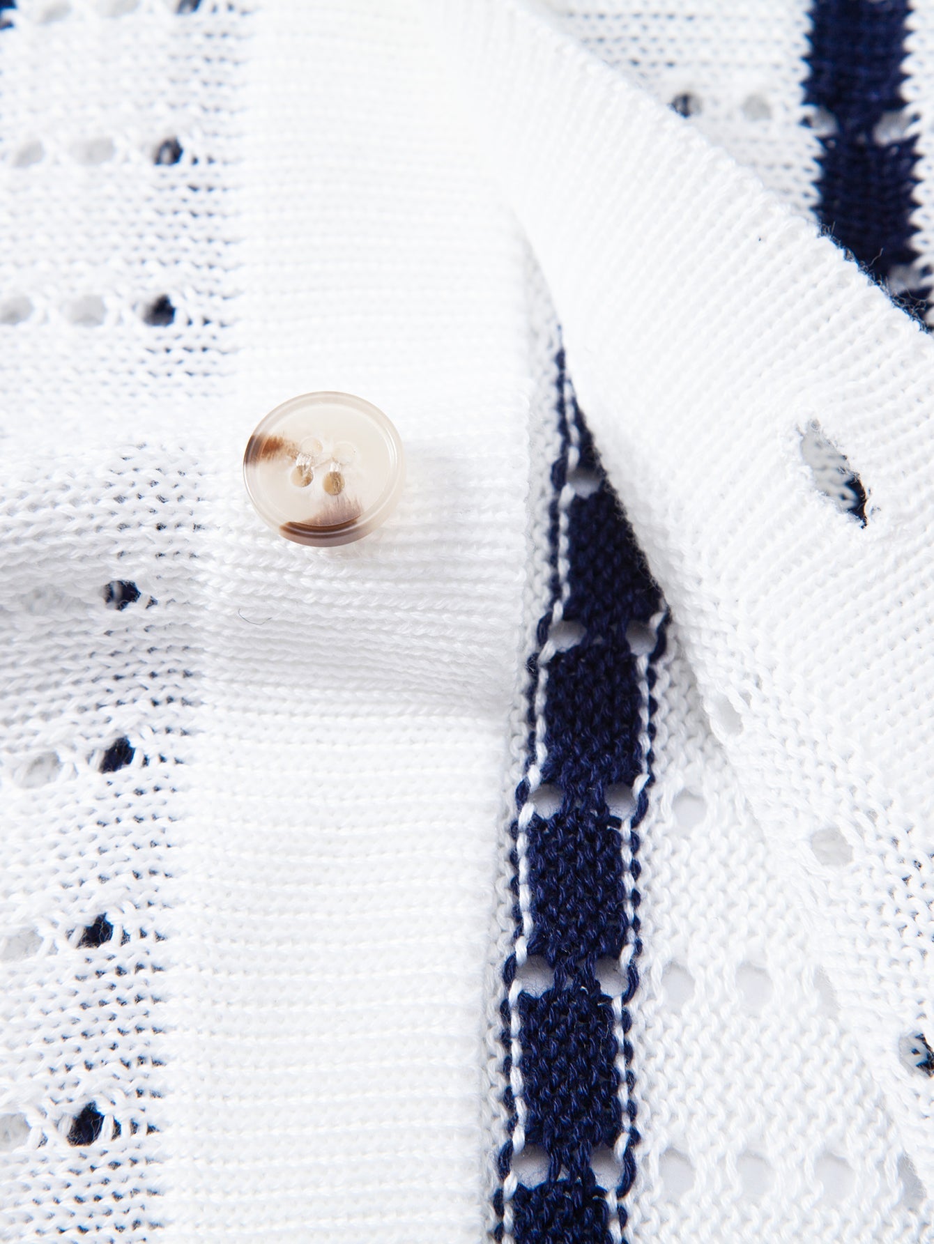 Stripe Open Knit Shirt & Crinkle Textured Drawstring 5" Shorts