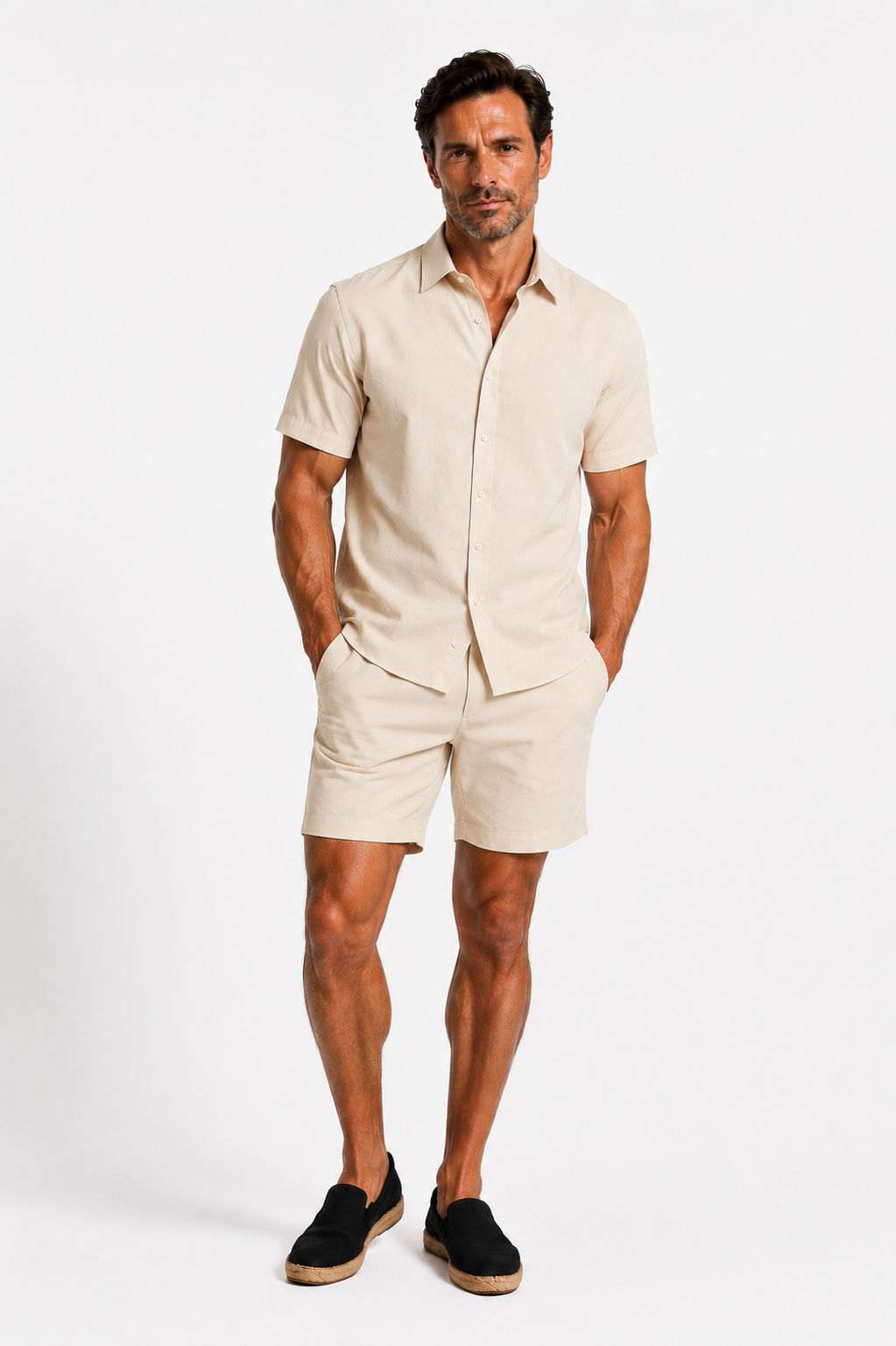 Sergio- Conjunto de ocio para hombre  camisa de manga corta y pantalones cortos