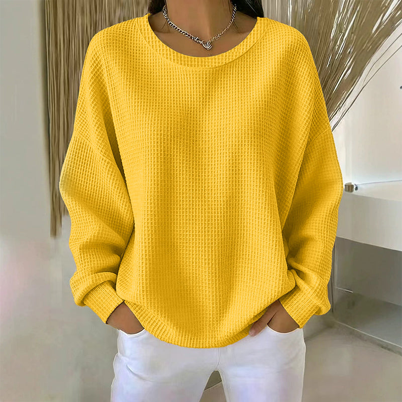 Carlota - Sudadera con Textura Waffle y Corte Holgado