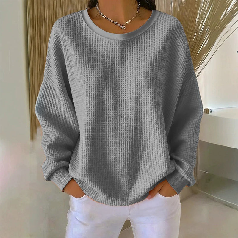 Carlota - Sudadera con Textura Waffle y Corte Holgado
