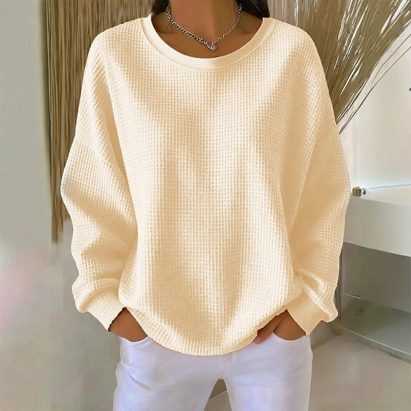 Carlota - Sudadera con Textura Waffle y Corte Holgado