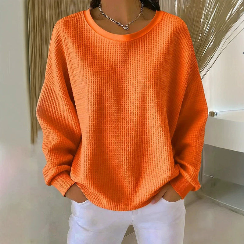 Carlota - Sudadera con Textura Waffle y Corte Holgado