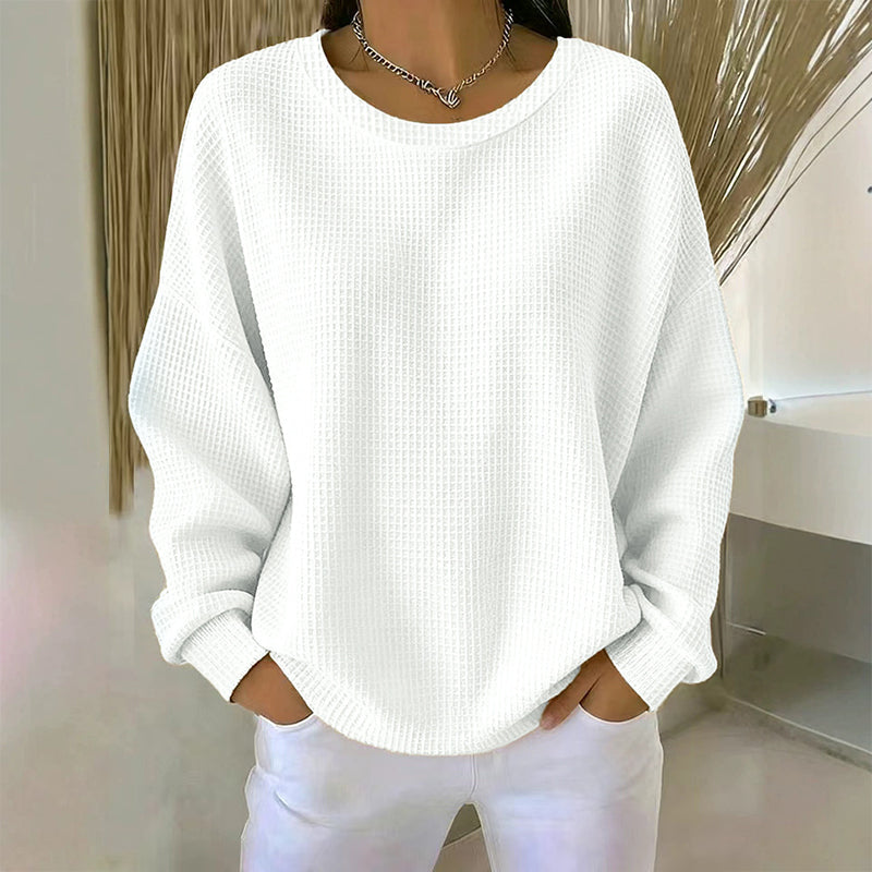 Carlota - Sudadera con Textura Waffle y Corte Holgado